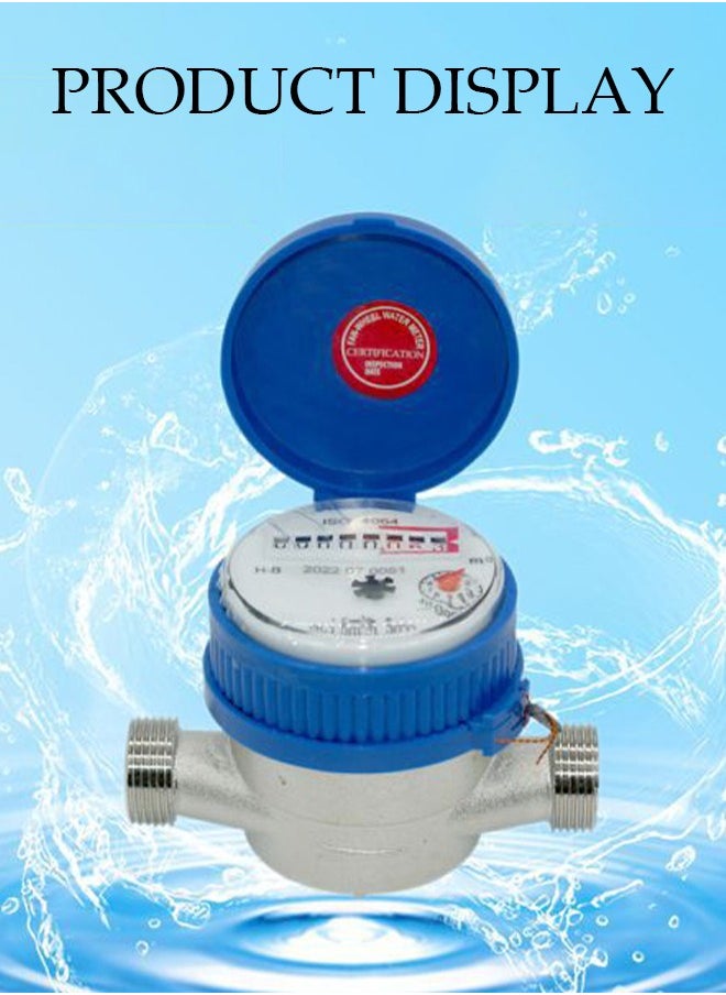 DUNISO - Water Flow Meter, Tap Water Meter, With Accessories, Rust Proof, High-Precision,Anti Freezing And Anti Fogging，Equipped With a Protective Cover， Suitable For Garden Hose, Rv, Lawn, Nozzle Spray - Image 1