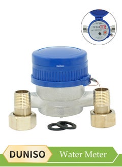 DUNISO Water Flow Meter, Tap Water Meter, With Accessories, Rust Proof, High-Precision,Anti Freezing And Anti Fogging，Equipped With a Protective Cover， Suitable For Garden Hose, Rv, Lawn, Nozzle Spray  - Image 1
