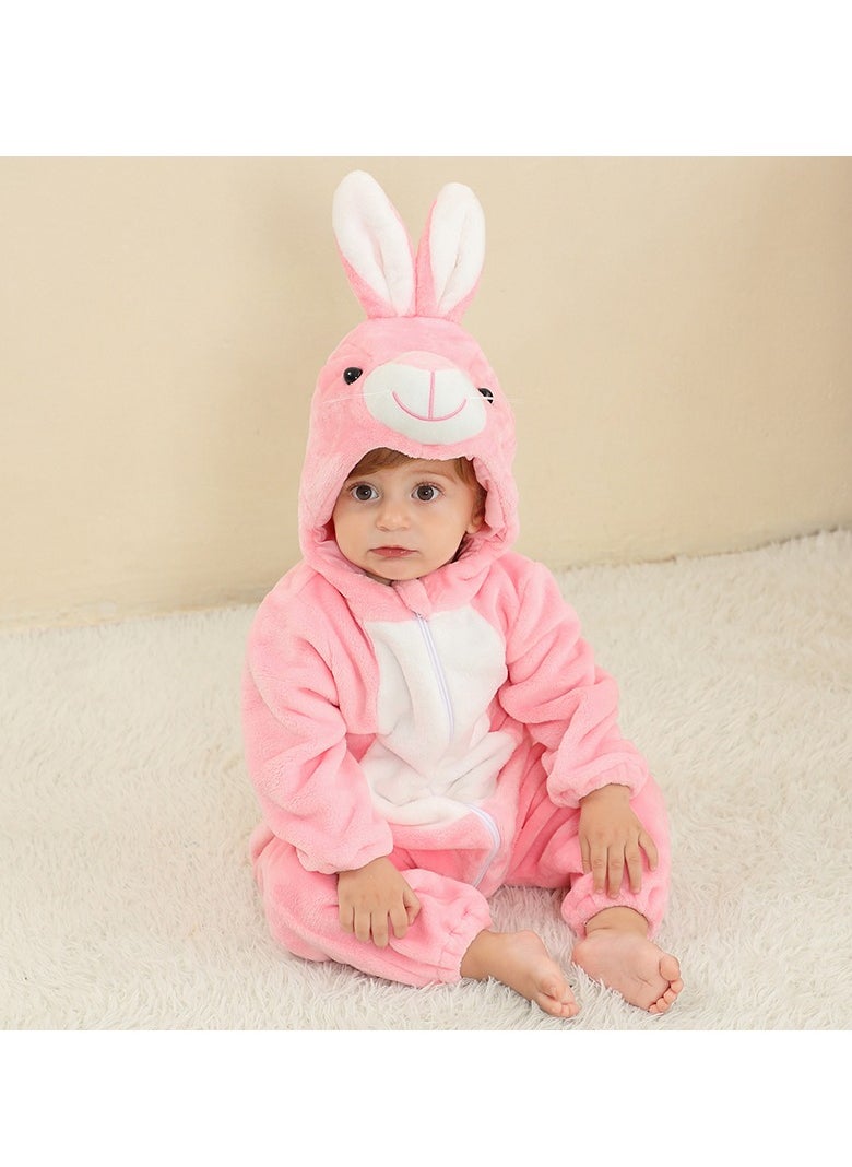 Loquat - Flannel Children's Climbing Clothes Baby Autumn Winter Long Sleeved Clothes Jumpsuit Newborn Cartoon Jumpsuit - Image 1