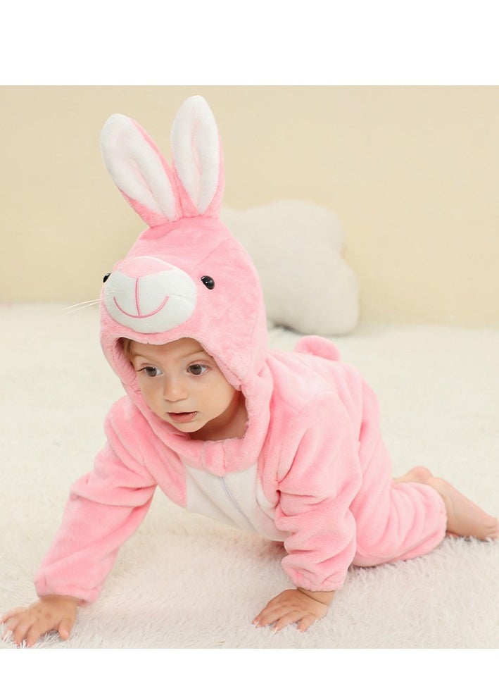 Loquat - Flannel Children's Climbing Clothes Baby Autumn Winter Long Sleeved Clothes Jumpsuit Newborn Cartoon Jumpsuit - Image 1