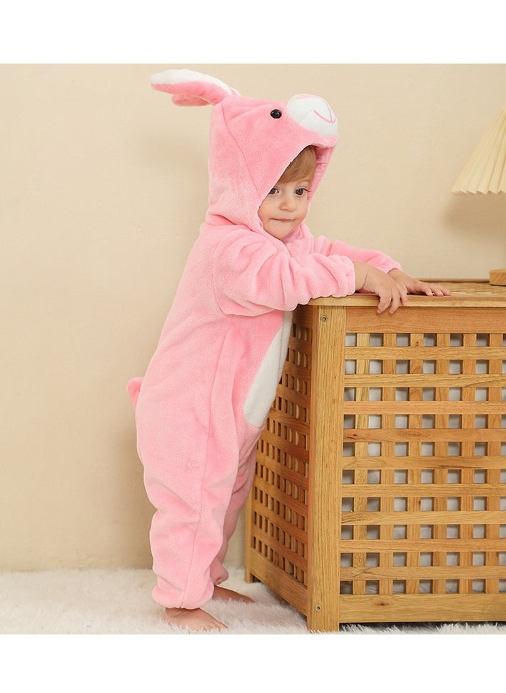 Loquat - Flannel Children's Climbing Clothes Baby Autumn Winter Long Sleeved Clothes Jumpsuit Newborn Cartoon Jumpsuit - Image 1
