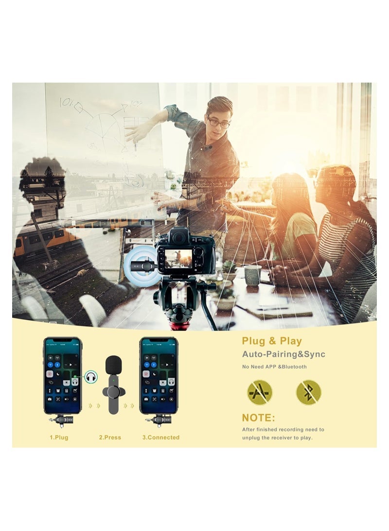 Gravity Wireless Microphone,3-in-1 Plug-Play Lapel Microphone for iPhone iPad Android Camera for Recording,YouTube,TikTok, Facebook Live Stream,Noise Reduction Auto-Sync (NO APP or Bluetooth Needed) - Image 4