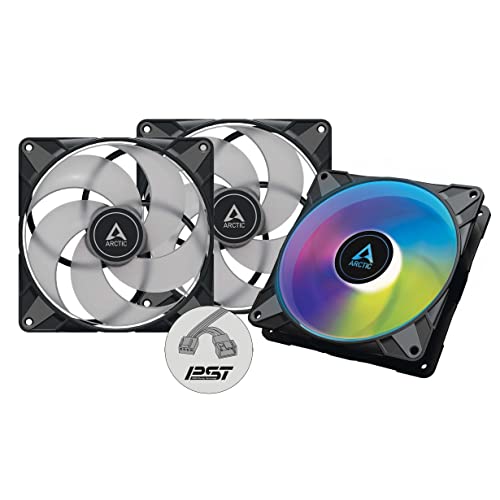 ARCTIC P14 PWM PST A-RGB (3 Pack) - PC Fans, 140mm PWM Case Fan, Optimised for Static Pressure, Semi-Passive: 200–1900 RPM (0 RPM <5%), 5V 3 Pin A-RGB LED - Black - Image 2