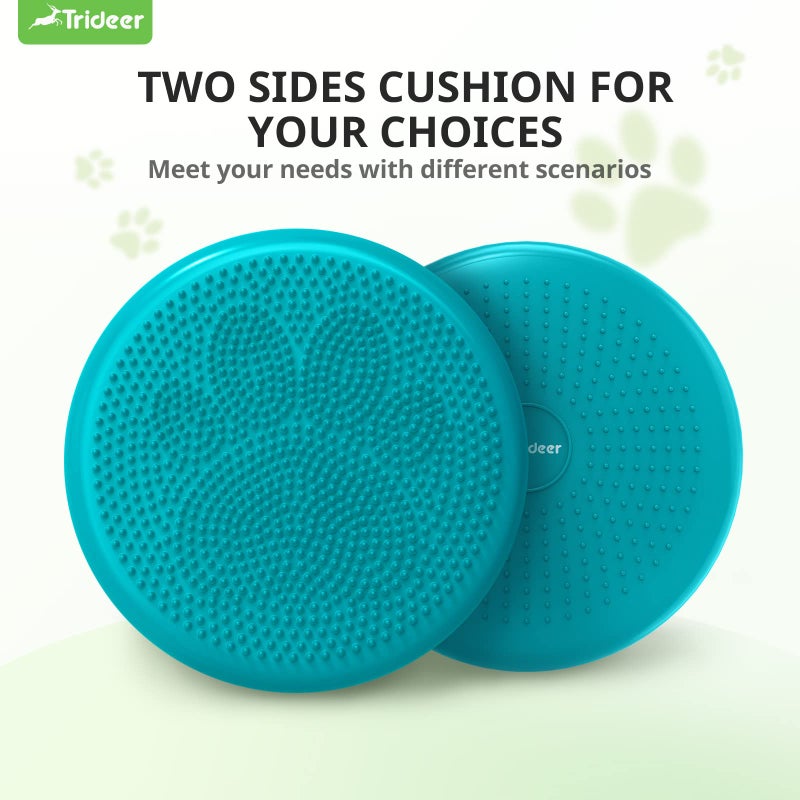 Trideer Trideer Inflated Wobble Cushion - Wiggle Seat for Sensory Kids(Multiple Colors), Balance Disc (Extra Thick), Flexible Seating for All Age (34CM Turquoise)  - Image 2