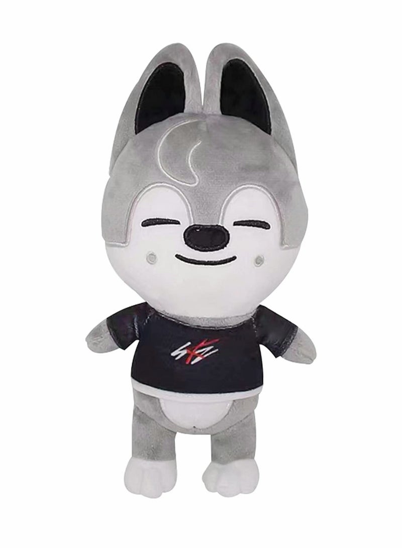 Soft Gray Wolf Plush Toy - Stray Kids Stuffed Animal for Kids  Adults, Perfect Birthday Gift for Boys  Girls - Image 1