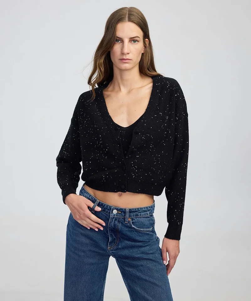 ابيكول كارديجان محبوك مزخرف