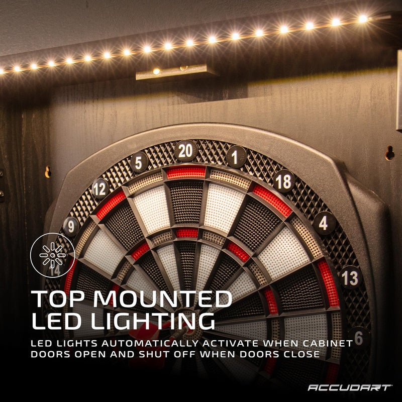 Accudart NOVA Electronic Dartboard - 35 Game Modes - 580 Game Variations - Advanced Features - Top Mount LED Lighting for No Shadow Play - LED Scoring Display - Dual Power - Includes Soft Tip Darts - Image 5