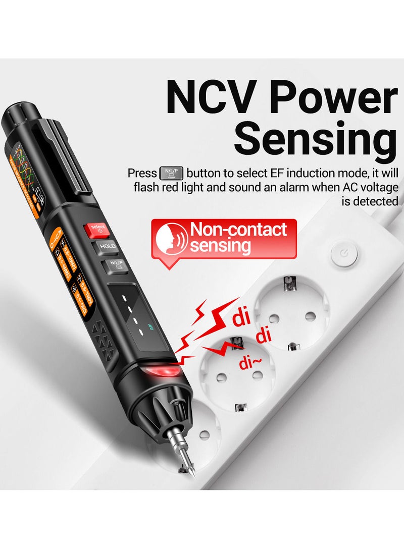 ANENG - A3009 Mini Pen Multimeter with Voice Broadcast 6000 Counts Voltmeter VA Reverse LCD Display Flashlight NCV Tester for Voltage Resistance Capacitance Temperature On/Off Diode Phase Sequence Measurement - Image 1