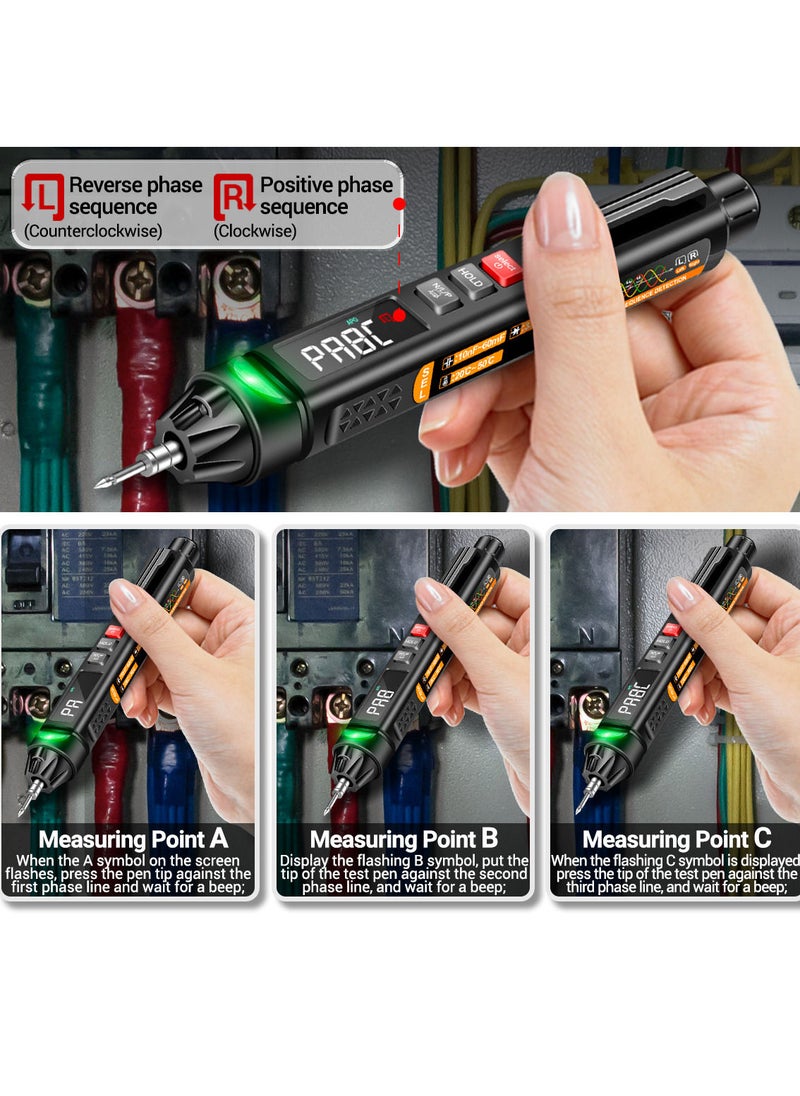 ANENG - A3009 Mini Pen Multimeter with Voice Broadcast 6000 Counts Voltmeter VA Reverse LCD Display Flashlight NCV Tester for Voltage Resistance Capacitance Temperature On/Off Diode Phase Sequence Measurement - Image 1