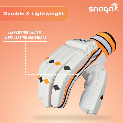 Snaga School Cricket Batting Gloves - for Beginner cricketers/PVC Palm/Nylon Stitch/Fully Paded Gloves/Full Fingered Gloves for Perfect Grip and Maximum Protection (Youth)(10 to 13 Years) - Image 3