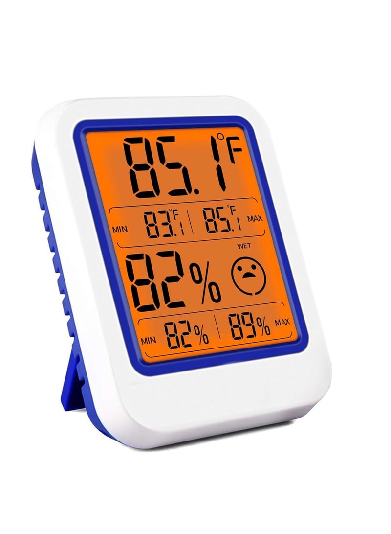 SOLARAE ترمومترات داخلية رقمية، مقياس رطوبة صغير، مع شاشة LCD كبيرة مضاءة، لمراقبة المنزل والحديقة الداخلية، شاشة مضاءة سهلة القراءة، عبوة واحدة - Image 1