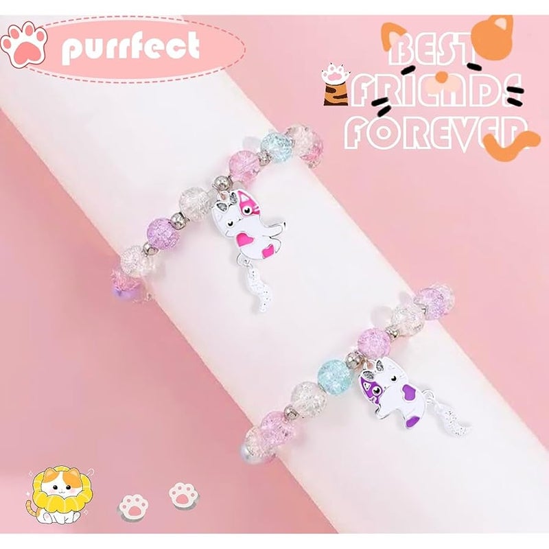 DOYYCA Friendship Bracelets Cute Magnetic Matching Charm Beaded Best Friend Bracelet BFF Bracelets for 2 Girls Women - Image 3