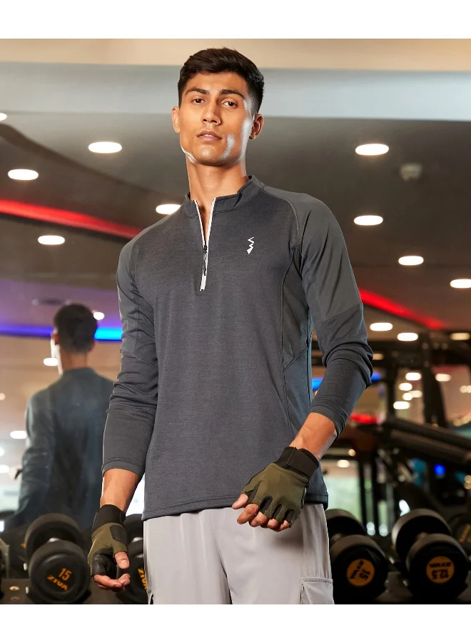 كامبوس سوترا تي شيرت رياضي أساسي باللون الرمادي الفحمي للرجال