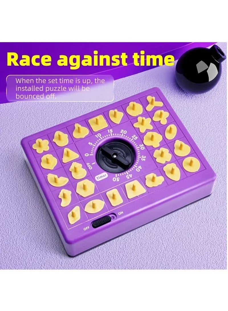 Arabest Timed Puzzle Game - Shape Matching Popup Tray Toy Set with Timer | Matching Training Time Puzzle Educational Board Toys Logical Thinking Game for Boys Girls - Image 1