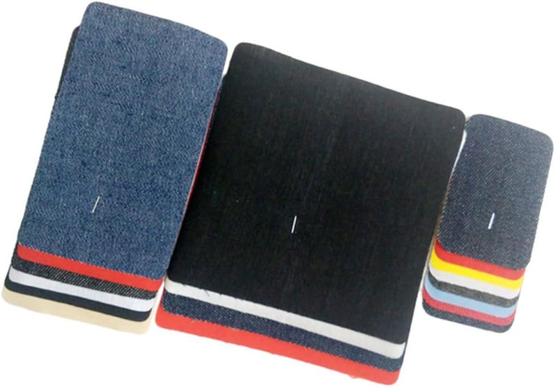 18pcs Denim Sewing Patches and DIY Apparel Repair Patches for Jeans Jackets Sweaters Oval Embroidered Clothing Set for Elbow Knee Mending - Image 1