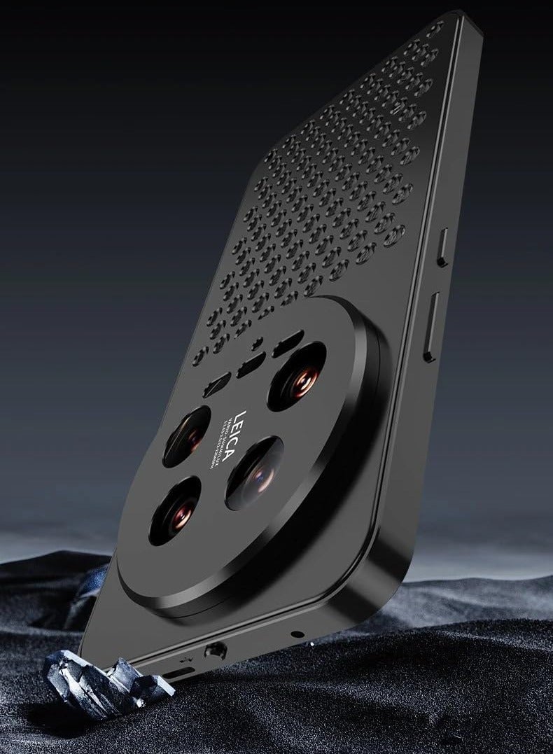 general Case Compatible with Xiaomi 14 Ultra Case, Honeycomb Heat Dissipation Hollow Aluminum Alloy Metal Shockproof Protective Cover for Xiaomi 14 Ultra - Image 4