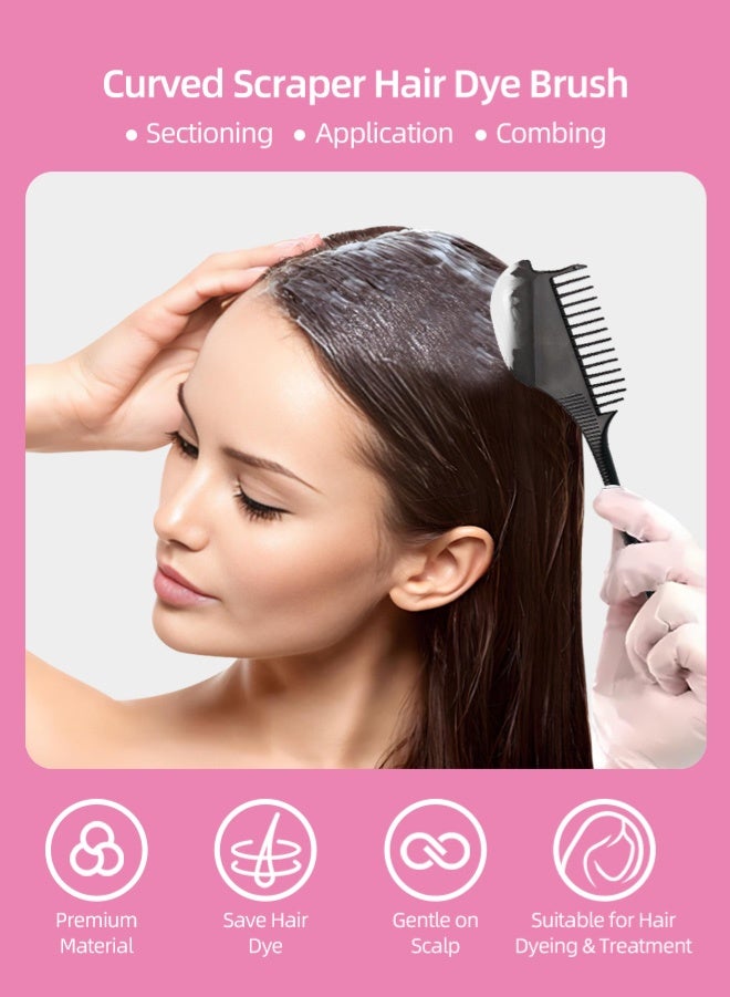 Zcheer Professional 5-Piece Hair Dye Coloring Kit with Scraper Brush, Mixing Stick, Comb Clips, Foldable Bowl & No-Trace Hair Clips, for Salon, Home DIY Hair Dyeing & Highlighting - Image 3