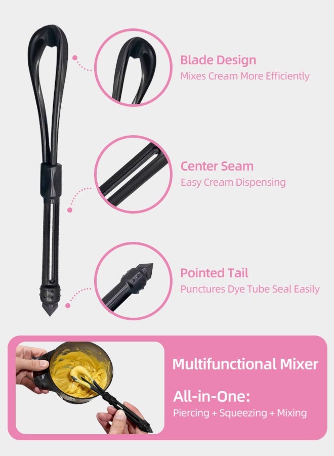 Zcheer Professional 5-Piece Hair Dye Coloring Kit with Scraper Brush, Mixing Stick, Comb Clips, Foldable Bowl & No-Trace Hair Clips, for Salon, Home DIY Hair Dyeing & Highlighting - Image 5
