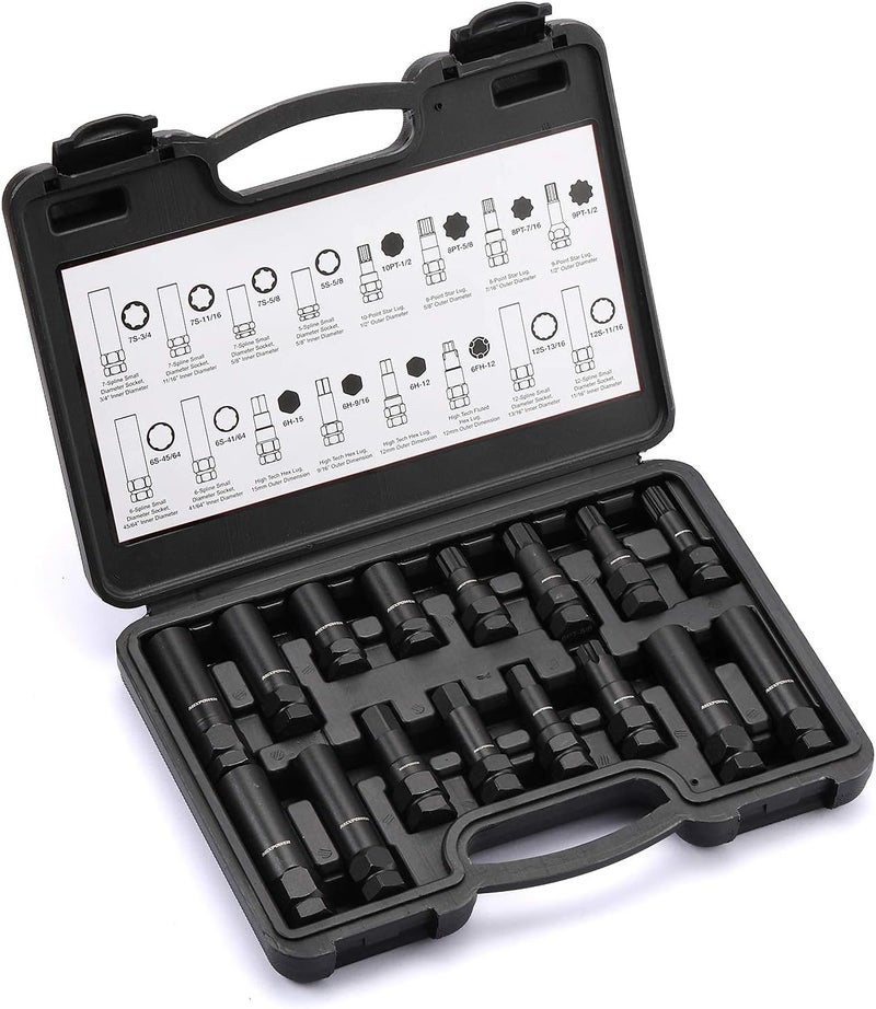 MIXPOWER 16-Piece Locking Lug Nut Master Key Set - Image 1