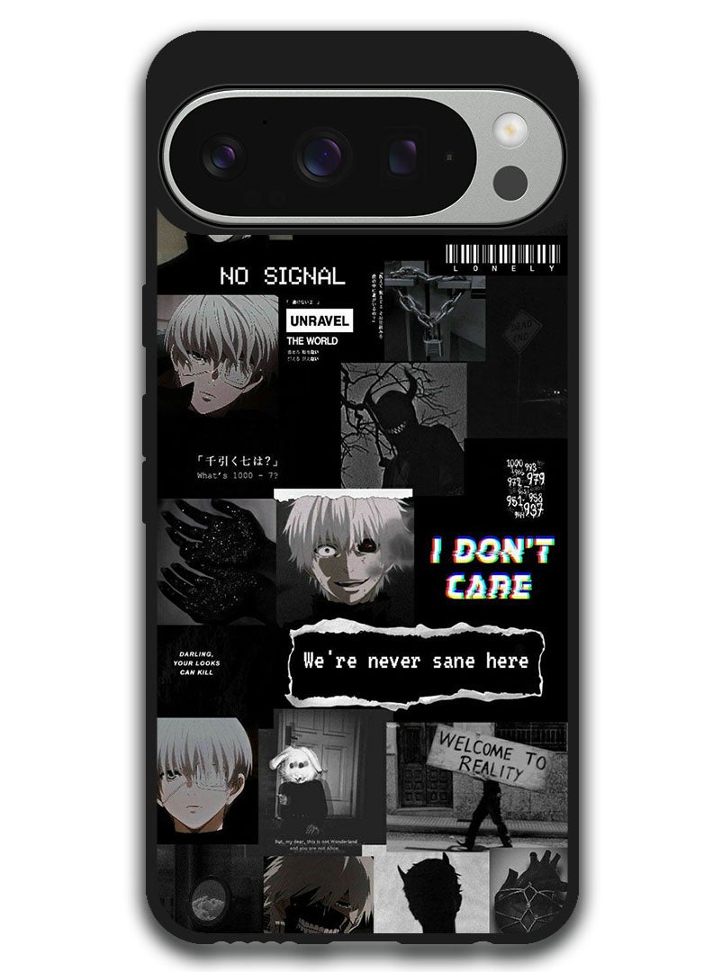 Theodor Protective Case Anti Scratch Shock Proof Bumper Cover For Google Pixel 9 Pro We're Never Sane Here - Image 1