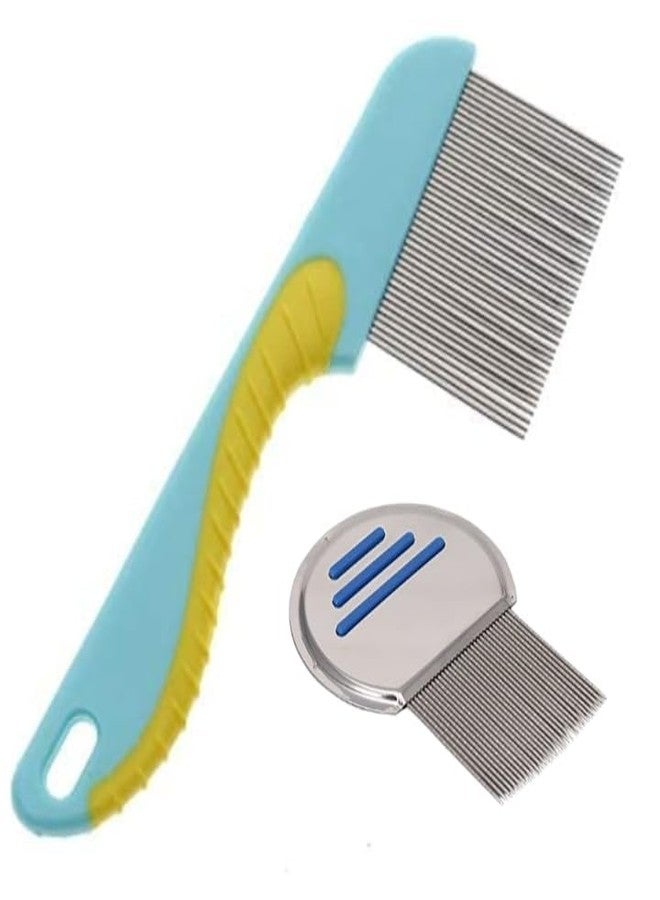 MR.THINDZ 2-Piece Stainless Steel Lice Egg and Lice Comb for Men & Women | Nit Removal Comb with Long Handle lice com - (Pack of 2) - Image 1