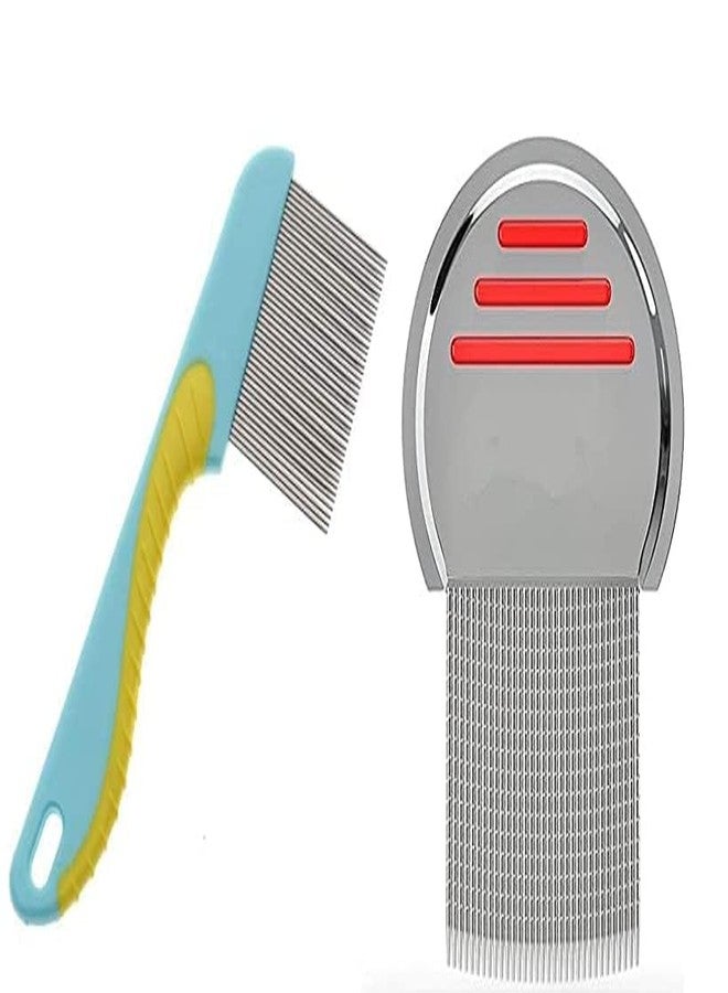 MR.THINDZ 2-Piece Stainless Steel Lice Egg and Lice Comb for Men & Women | Nit Removal Comb with Long Handle lice com - (Pack of 2) - Image 2