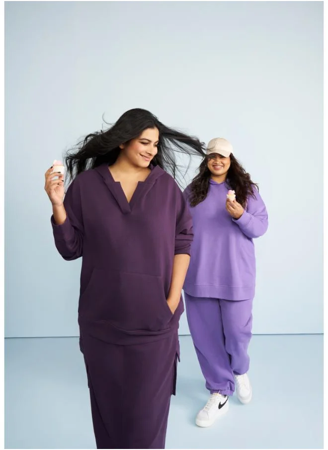 نسيسير Soft Lavender Terry Oversized Co-ord Set