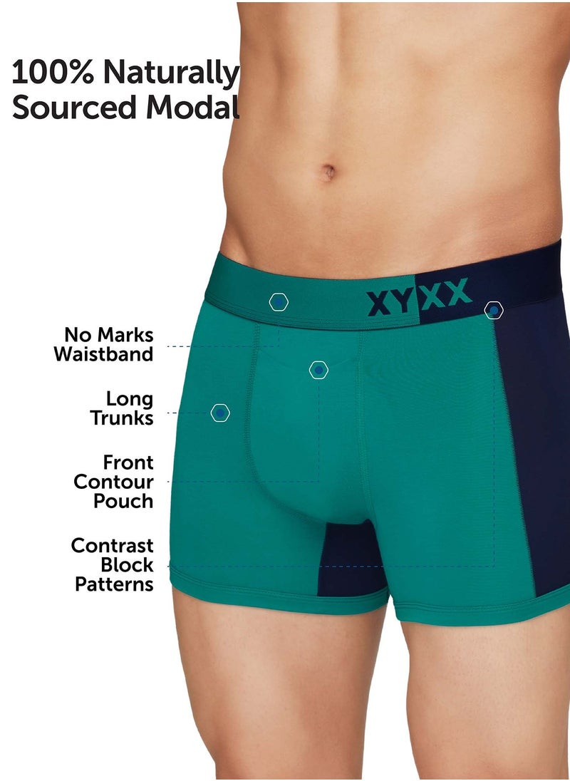 XYXX - Pack of 3 Dualist Intellisoft Micro Modal Color Blocked Colorblock Men Trunk - Image 1