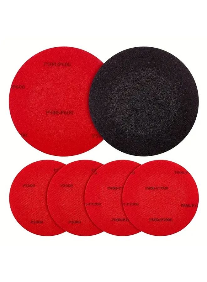 6pcs 5 Inch Bowling Ball Sanding Pads Resurfacing Polishing Kit Red 500 1000 2000 Grit - Image 2