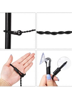 Generic 2 Pieces Travel Clothesline Portable Retractable Clothesline with Hooks and Suction Cups Camping Accessories Cruise Essentials for Outdoor and Indoor Use (Black) with 20Pcs Clothes Clips  - Image 3
