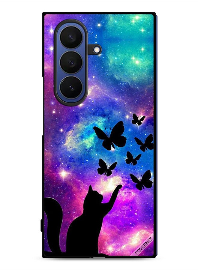 Covernex Samsung Galaxy Z Fold7 Protective Case Cover Cat & Butterflies - Image 1