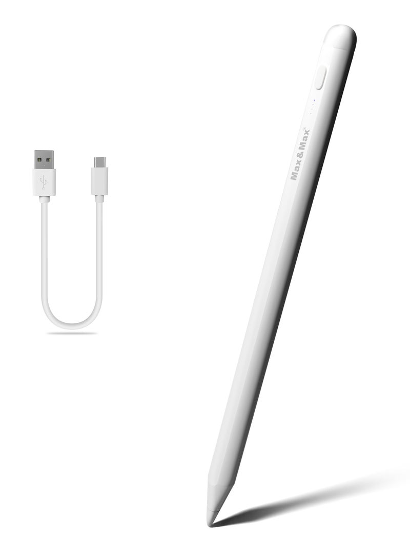 ماكس آند ماكس قلم ستايلس عالمي لأجهزة شاشات اللمس - قلم رسم وكتابة سلس قابل لإعادة الشحن، متوافق مع أجهزة iPad وiPhone وهواتف Samsung والأجهزة اللوحية وأجهزة الكمبيوتر المحمولة - Image 1
