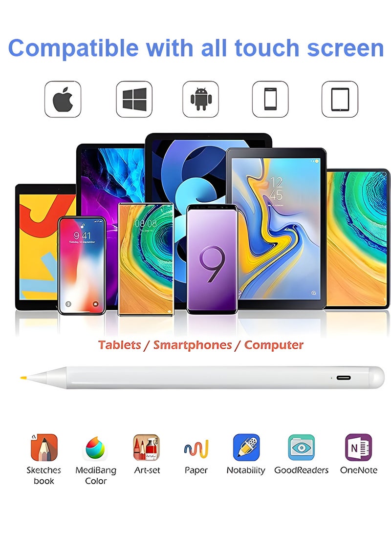 ماكس آند ماكس قلم ستايلس عالمي لأجهزة شاشات اللمس - قلم رسم وكتابة سلس قابل لإعادة الشحن، متوافق مع أجهزة iPad وiPhone وهواتف Samsung والأجهزة اللوحية وأجهزة الكمبيوتر المحمولة - Image 4