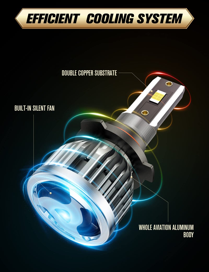SPBRTBUB Fit For Ford F-150 (2015-2020) 9005 H11 High/Low Beam LED Headlight Bulbs, Super Bright Cool White, Plug and Play, Pack of 4 - Image 5