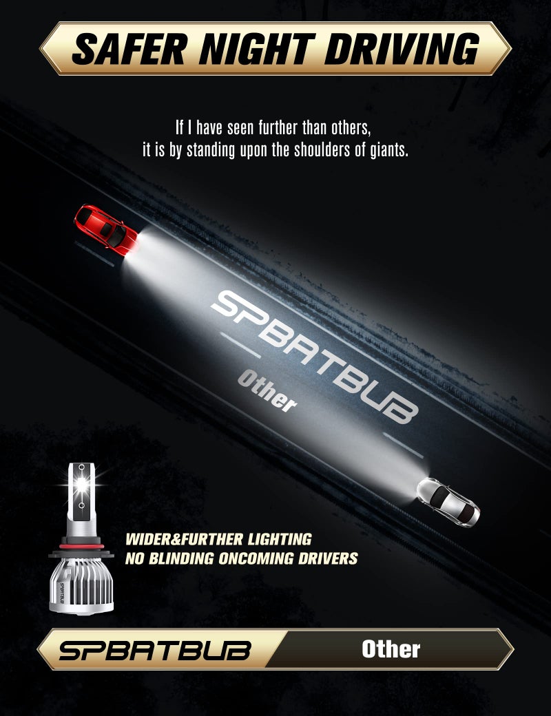 SPBRTBUB Fit For Ford F-150 (2015-2020) 9005 H11 High/Low Beam LED Headlight Bulbs, Super Bright Cool White, Plug and Play, Pack of 4 - Image 3