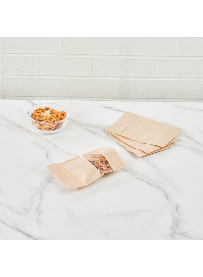 Restaurantware أكياس حرارية وختم 7.1 بوصة × 4.7 بوصة × 1.4 بوصة، 100 كيس صغير للختم الحراري - نافذة شفافة، قابلة للختم الحراري، أكياس بلاستيكية كرافت قابلة للختم الحراري، مقاومة للتسرب، للسندويشات أو الوجبات الخفيفة - Image 4