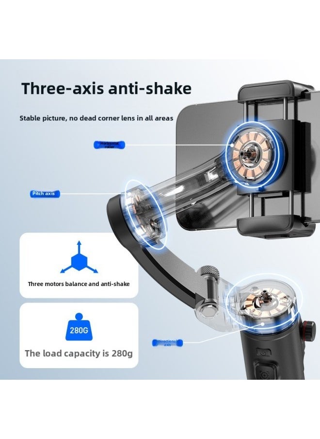 Handheld Tripod Head Three-axis Mobile Phone Stabilizer Detachable Main Control Anti-shake Smart Follow-up Photography Live Broadcast-Colour:[m02+magnetic Fill Light+ai Tracking Module] Intelligent Ai Three-axis Gimbal Stabilizer