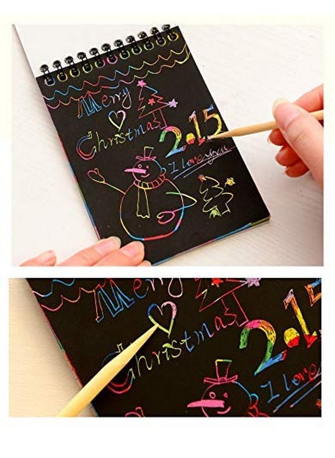 deziine DEZIINE®A6 Magic Paper Sheet Art Book and Craft Paper Rainbow Scratch Book(10 x 15cm) Set of 2, watercolor  - Image 2