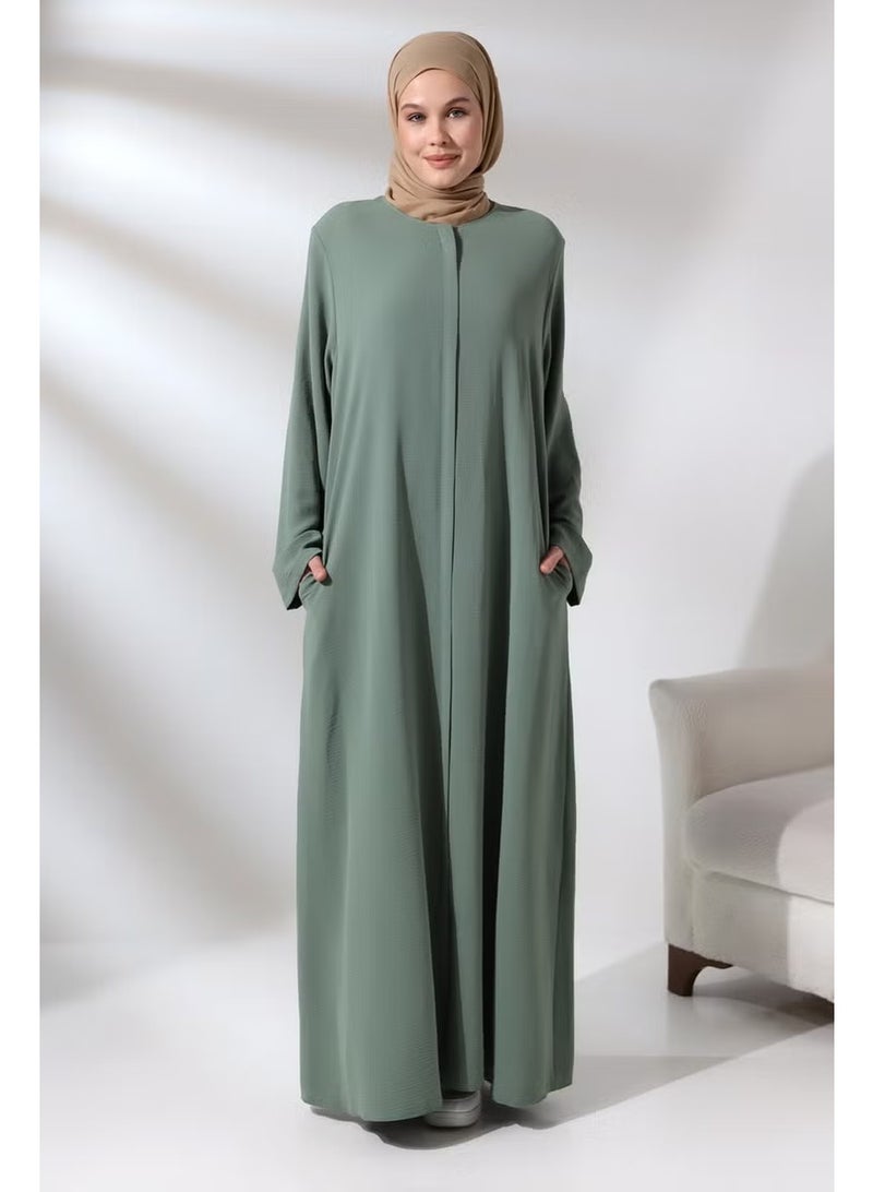 İhvan Mint Women's Aerobin Hidden Zipper Hijab Abaya Dress - Image 1