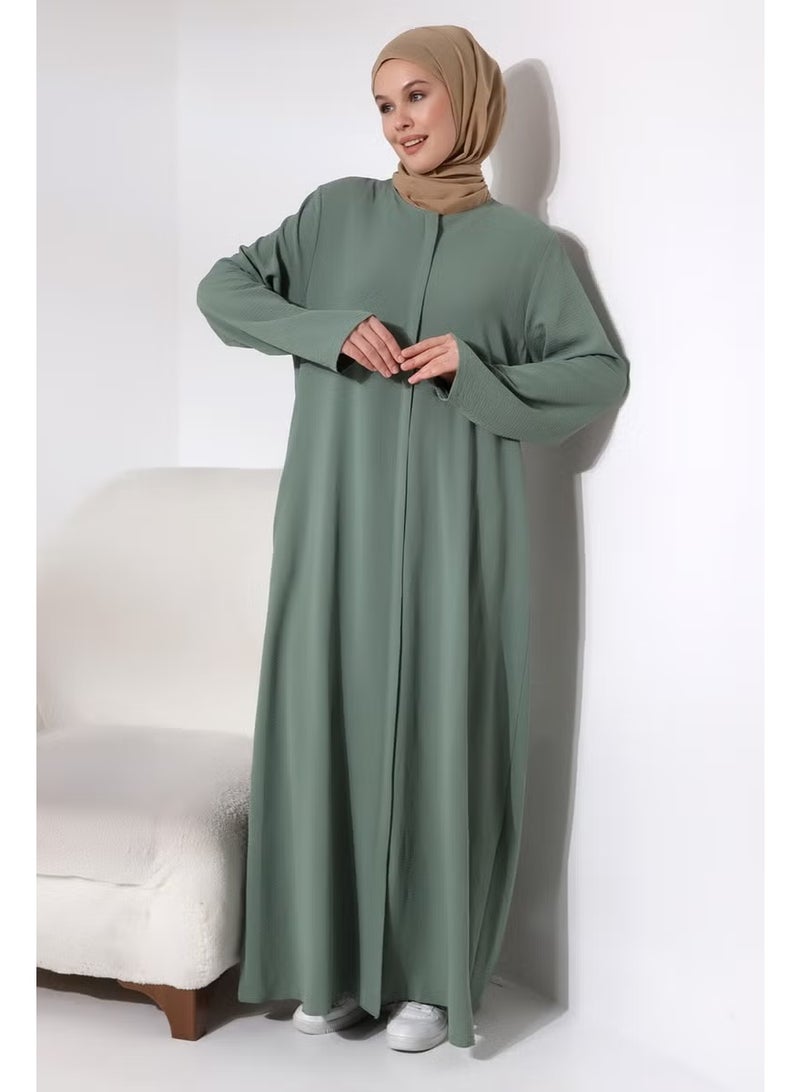 İhvan Mint Women's Aerobin Hidden Zipper Hijab Abaya Dress - Image 4