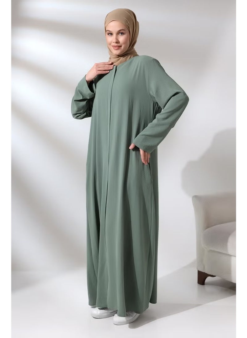 İhvan Mint Women's Aerobin Hidden Zipper Hijab Abaya Dress - Image 2