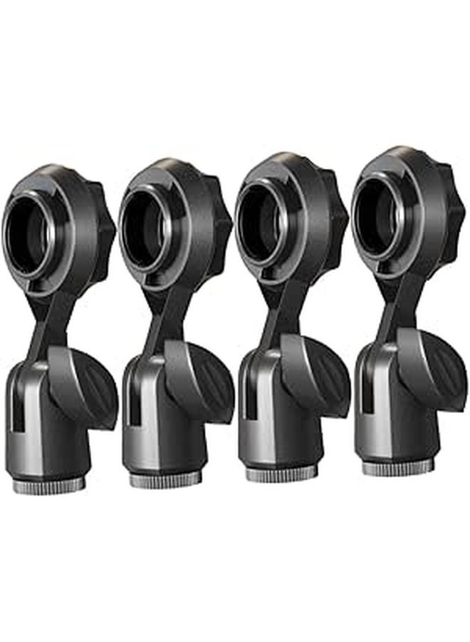 Rotatable Microphone Clip Holder 4 Pack For Handheld Mic Podcast Lecture Presentation - Image 1