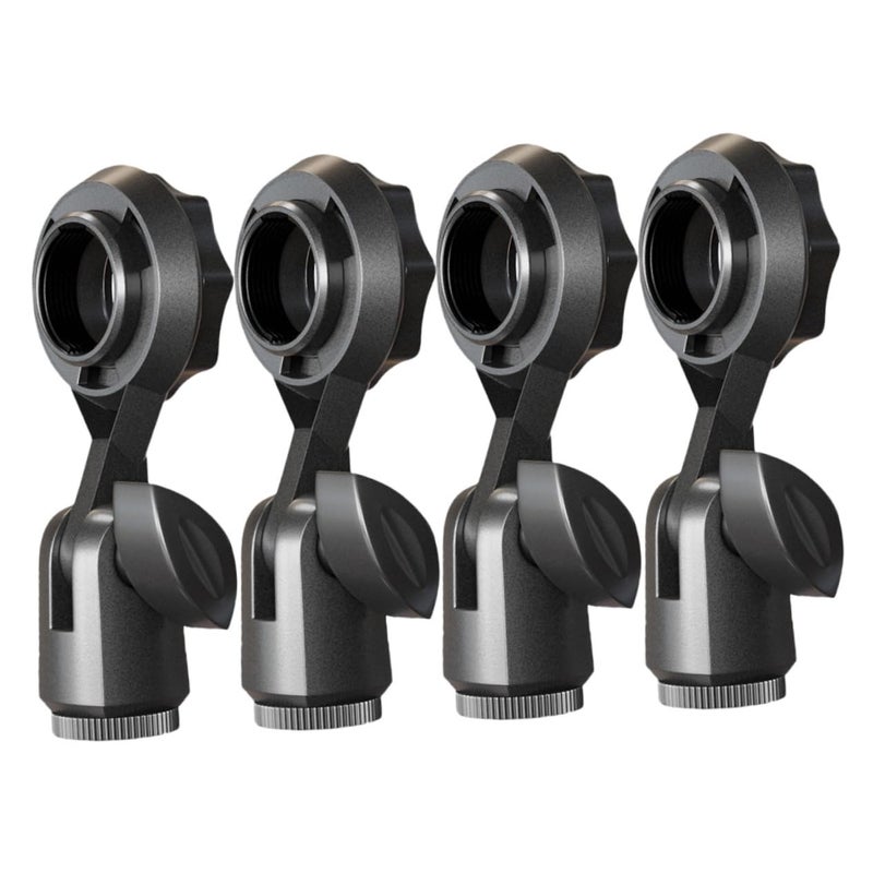 Rotatable Microphone Clip Holder 4 Pack For Handheld Mic Podcast Lecture Presentation - Image 2