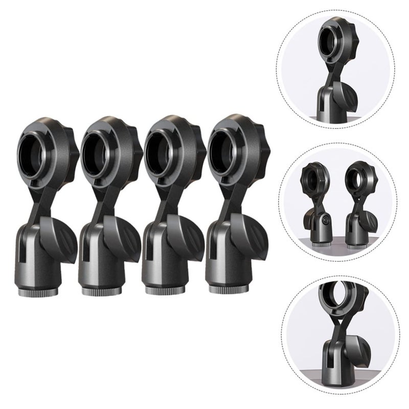 Rotatable Microphone Clip Holder 4 Pack For Handheld Mic Podcast Lecture Presentation - Image 3