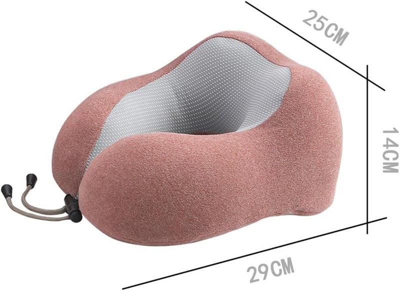 jidachuang Memory Foam Neck Pillow for Travel Traveling Pillow for Airplanes for Adult (B-Rose) - Image 5