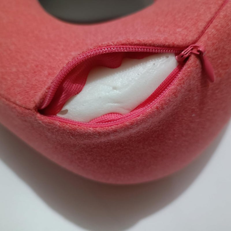 jidachuang Memory Foam Neck Pillow for Travel Traveling Pillow for Airplanes for Adult (B-Rose) - Image 3