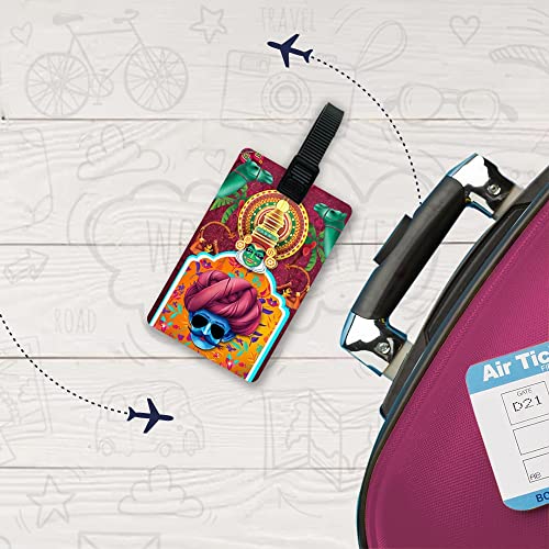 Ultra 3D Luggage Tag (Set of 2) Bag tag Travel Id Label Tags for Suitcase & School Bags Theme of Traditional Incredible India Culture Souvenir Gift - Image 4