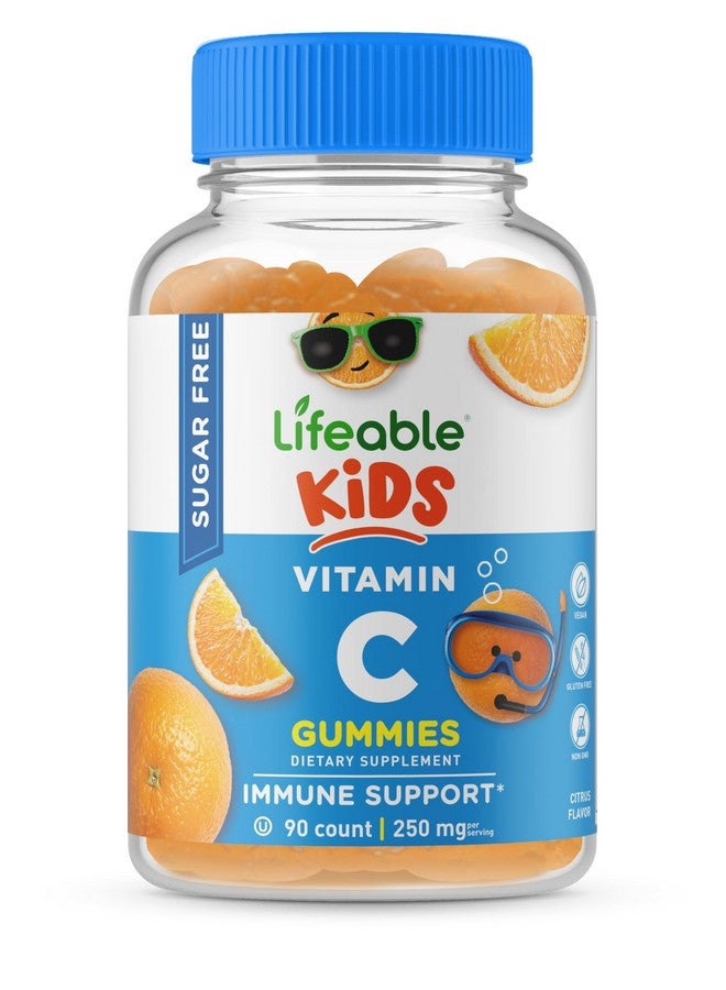 Lifeable Sugar Free Vitamin C for Kids - 250 mg - Great Tasting Natural Flavor Gummy Supplement - Vegetarian GMO-Free Chewable Vitamin - for Immune Support - for Children - 90 Gummies - Image 1