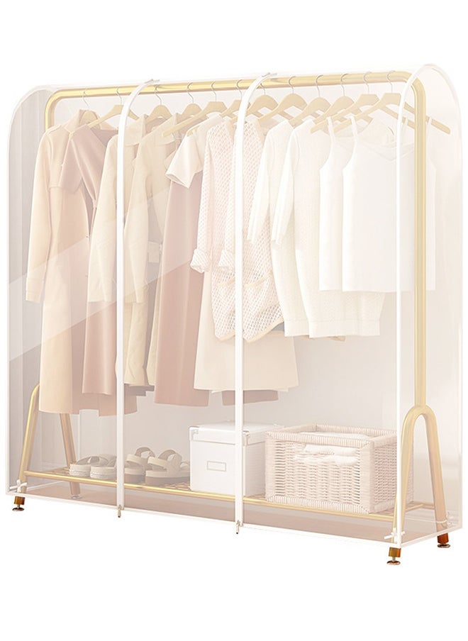 Generic Garment Rack Cover with Zipper Clothes Hanging Rack Cover Dustproof Waterproof Clothing Storage Protector ，78x20x60 inch，Translucent  - Image 1