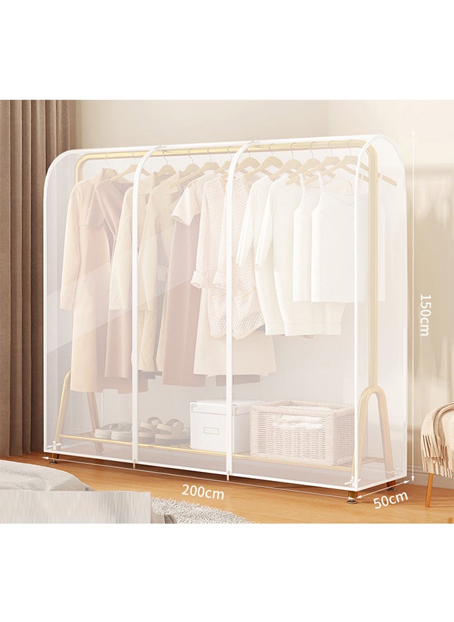 Generic Garment Rack Cover with Zipper Clothes Hanging Rack Cover Dustproof Waterproof Clothing Storage Protector ，78x20x60 inch，Translucent  - Image 2